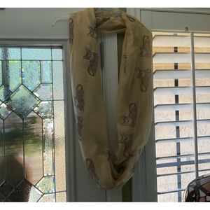 Extra Large Infinity Scarf + Wrap in Tan & Brown with Kitties